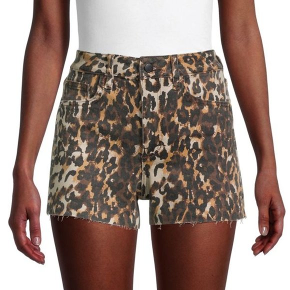 Pants - NWT Joe's Jeans High Rise Leopard Print Denim Shorts Size 23